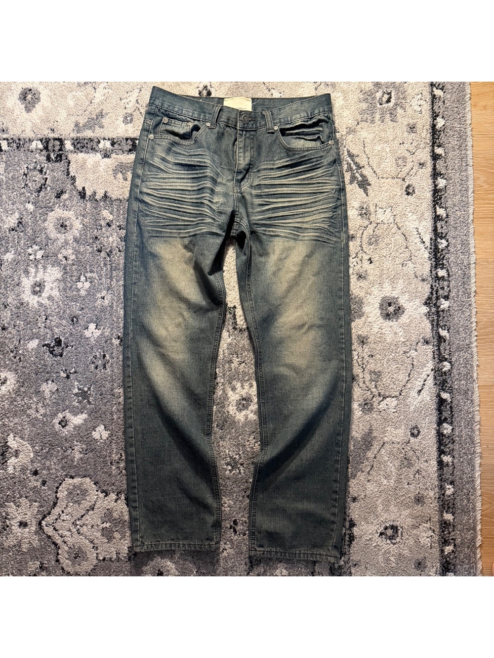 Y2K Straight Leg Jeans With Perfect Wear and Fade